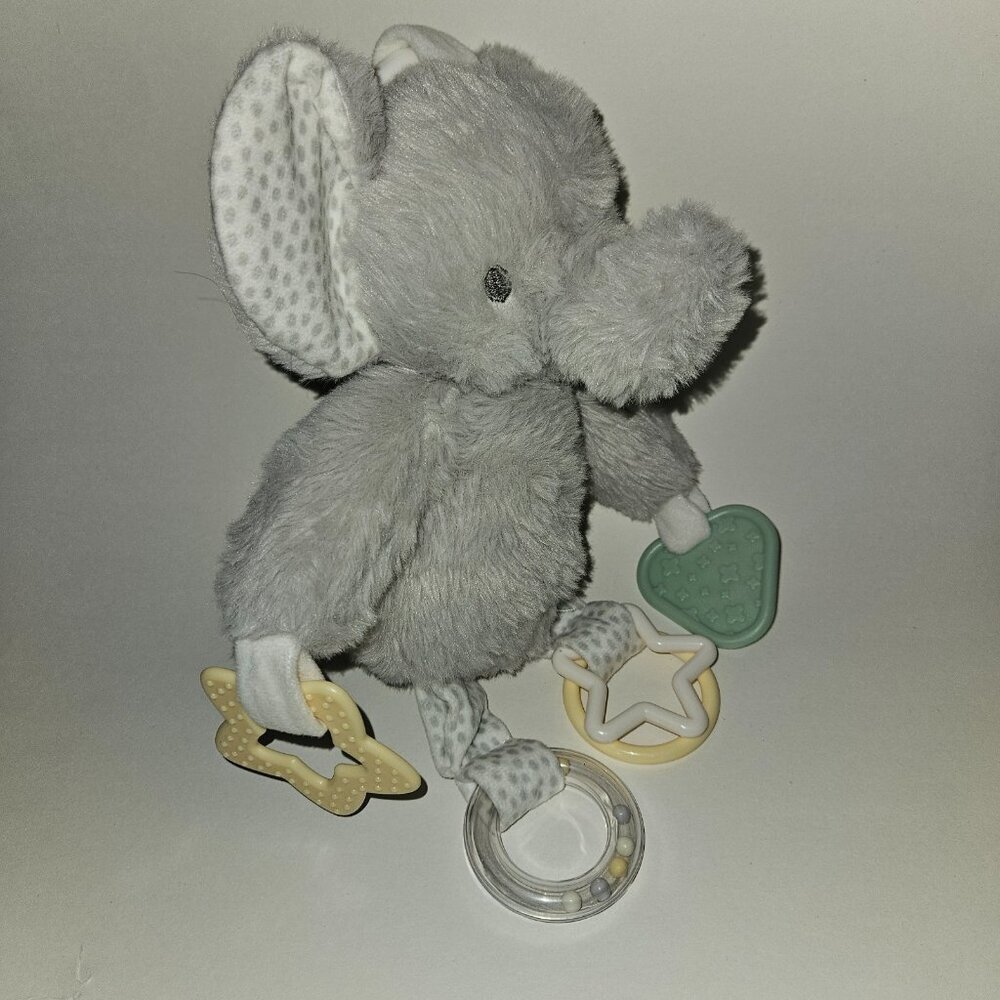 Dreamgro Activity Buddy Gray Elephant Plush Teether Lovey Baby Toy Sensory